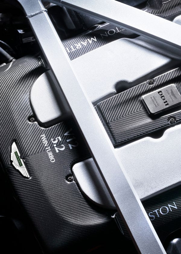 Aston Martin DB11 CARBON FIBER ENGINE COVER (V12 ONLY) | MUST ORDER ENGINE COVER FIXINGS KIT + WINGS BADGE