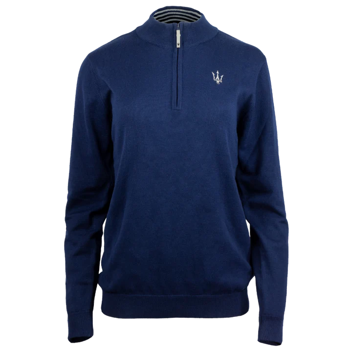 Maserati Women's navy blue Quarter Zip Sweater – Glenview Luxury