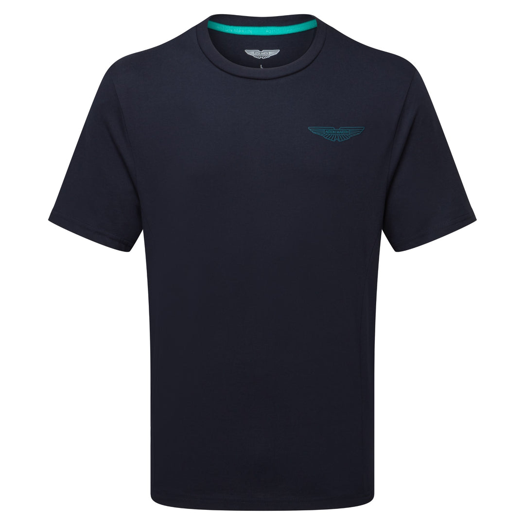 Aston Martin Mens AM wings logo tee navy