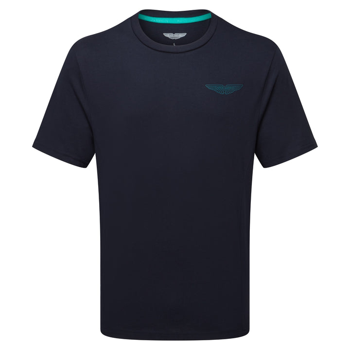 Aston Martin Mens AM wings logo tee navy