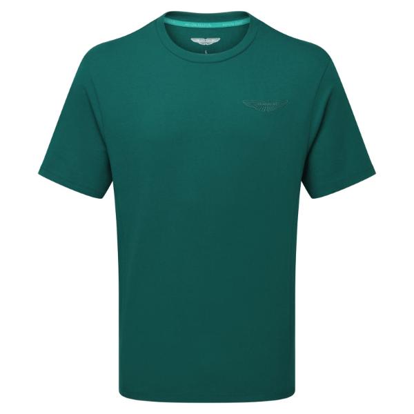 Aston Martin Men's wings logo tee June bug green