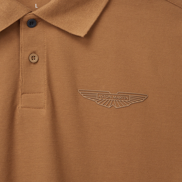 Aston Martin wings logo polo chipmunk brown