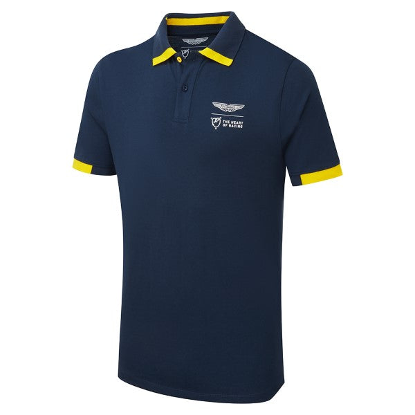 Aston Martin Mens Polo Shirt Navy/yellow