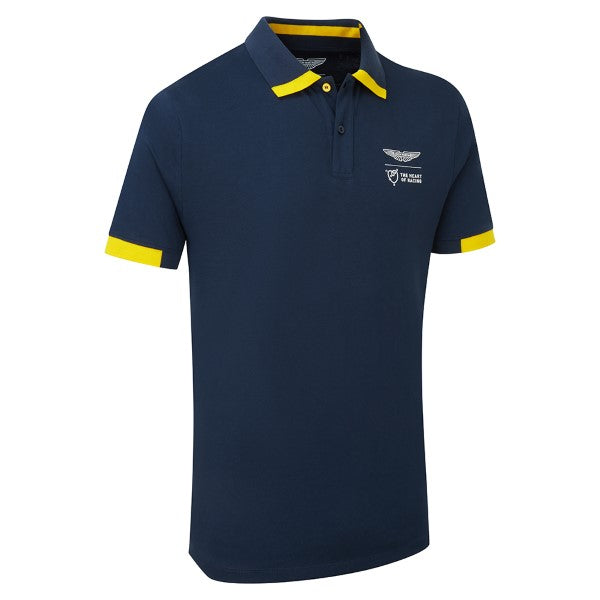 Aston Martin Mens Polo Shirt Navy/yellow