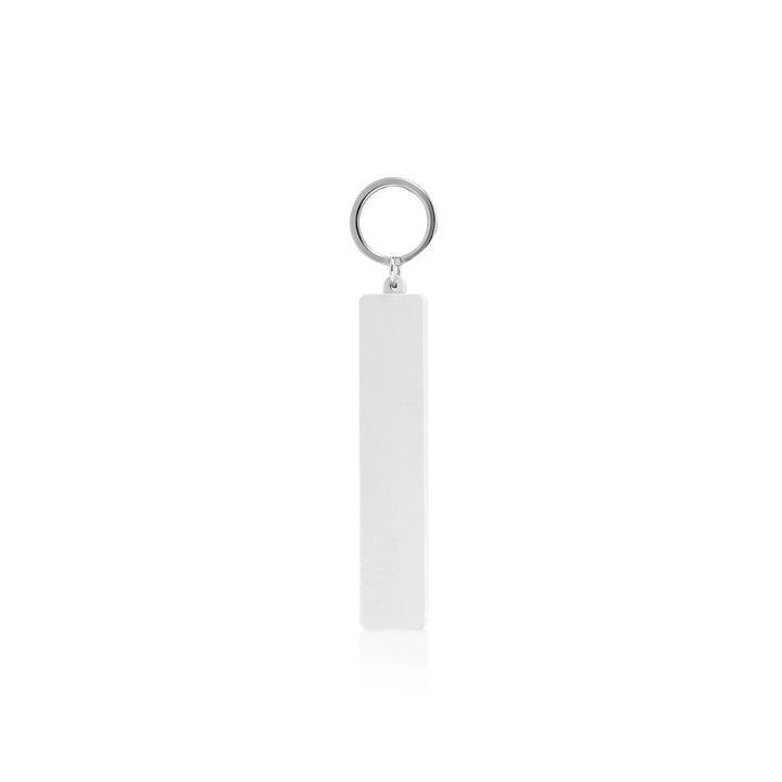 Maserati White Keychain with Maserati Lettering